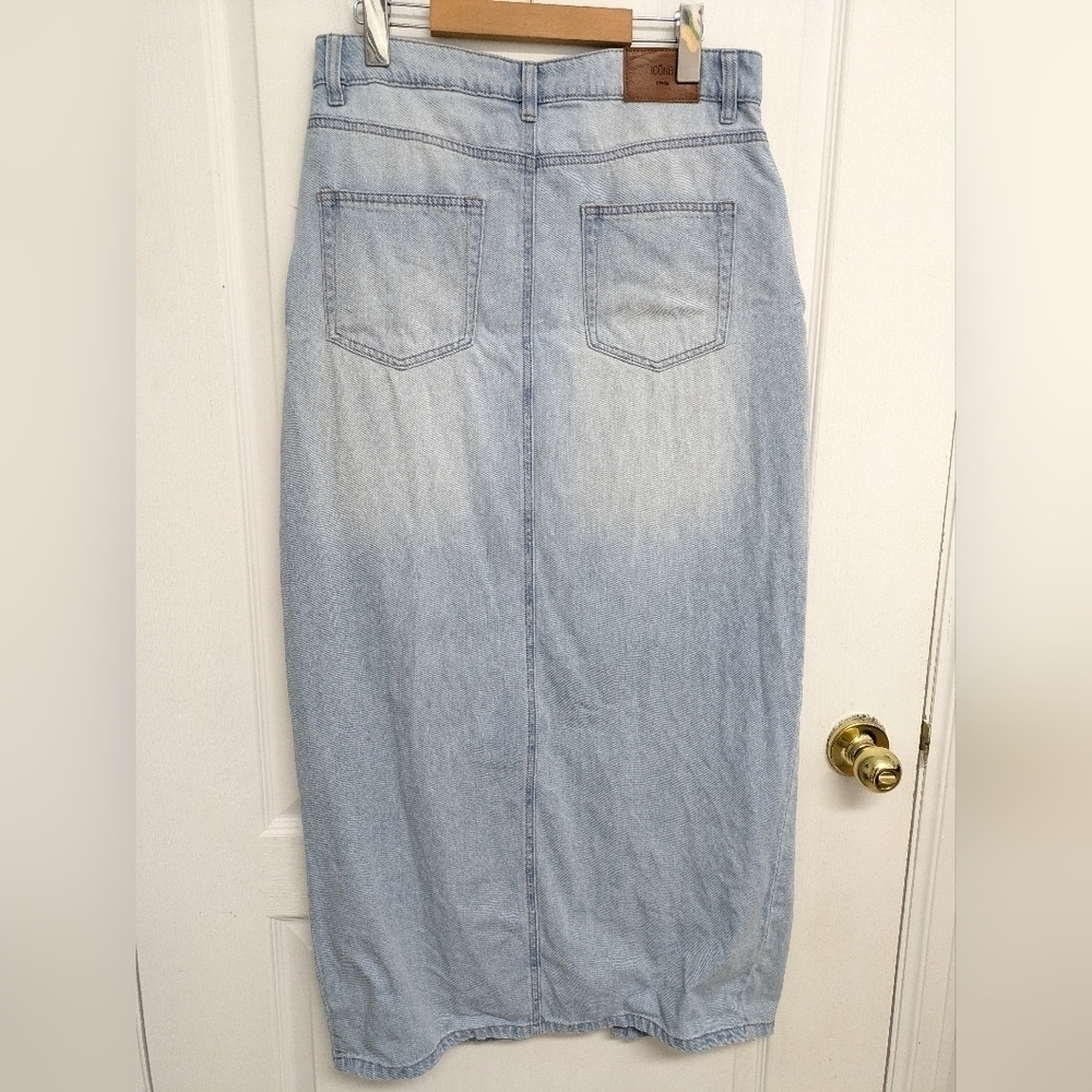 Simons Icône denim midi skirt size L - Picture 3 of 11